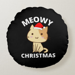 Coussins Ronds Noël Meowy