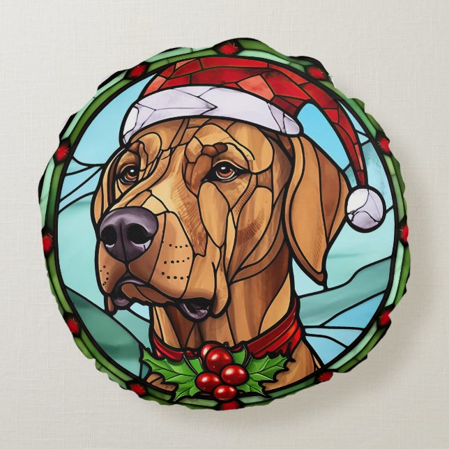 Coussins Ronds Noël Rhodesian Ridgeback (Dos)