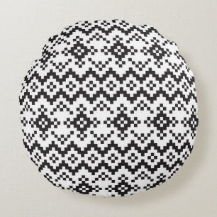 Coussins Ronds Noël Snowflakes Fair Isle Seamless Patternart