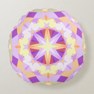 Coussins Ronds Noël Star Festive violet or jaune