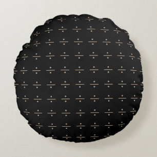 Coussins Ronds Noir et BurlyWood Motif moderne