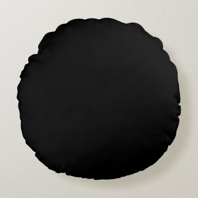 Coussins Ronds Noir fou (Le Noir le plus foncé) PERSONNALISABLE (Devant)
