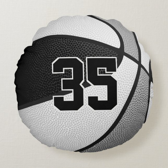 Coussins Ronds noir gris équipe couleurs basket-ball (Devant)