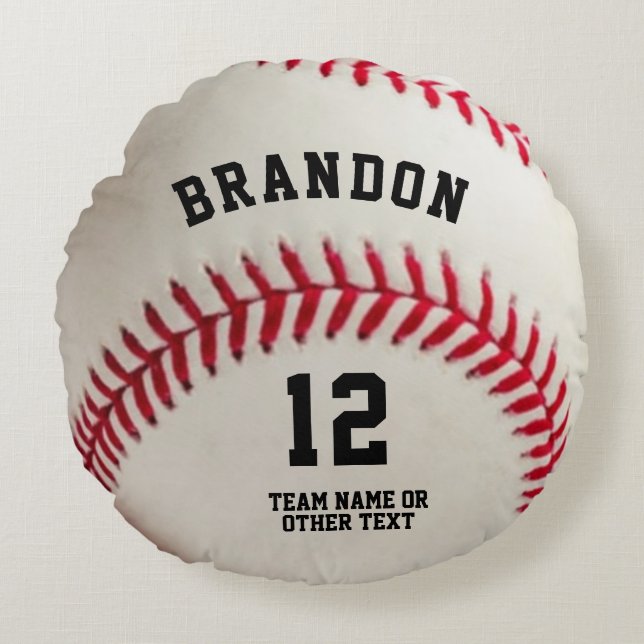 Coussins Ronds Nom du joueur de baseball Numéro personnalisé (Devant)