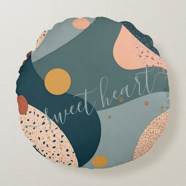 Coussins Ronds Nom personnalisé Boho (Devant)