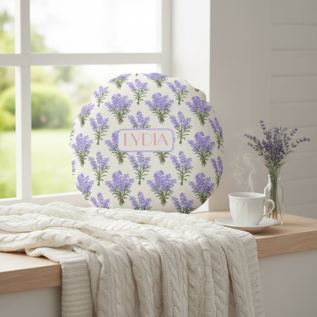 Coussins Ronds Nom personnalisé Lavande de Provence Lavande Jeu d (Créateur téléchargé)