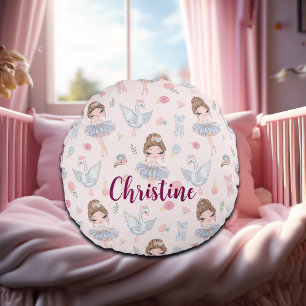 Coussins Ronds Nom personnalisé Ma douce Ballerina