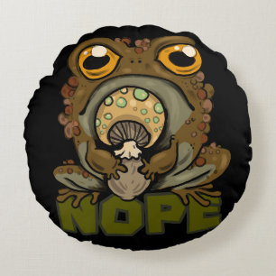 Coussins Ronds Non ! Crapaud Grognon