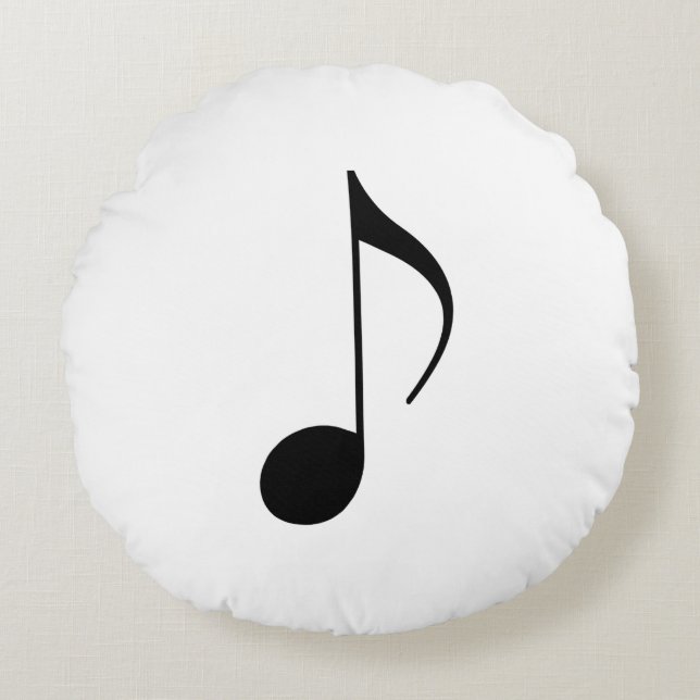 Coussins Ronds note musicale noire (Devant)