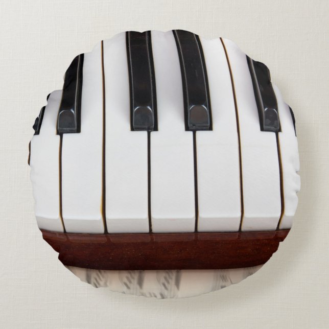 Coussins Ronds notes musicales sur l'arrière - plan d'une pianoac (Devant)