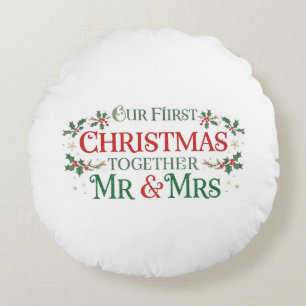 Coussins Ronds Notre Premier Noël Ensemble M. et Mme