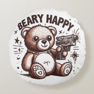 Coussins Ronds Nounours Beary Happy