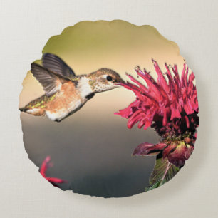 Coussins Ronds Nourriture des fleurs de colibri