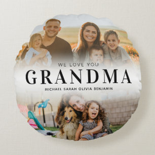 Coussins Ronds Nous t'aimons Grand-mère Personnalisée 2 Photo