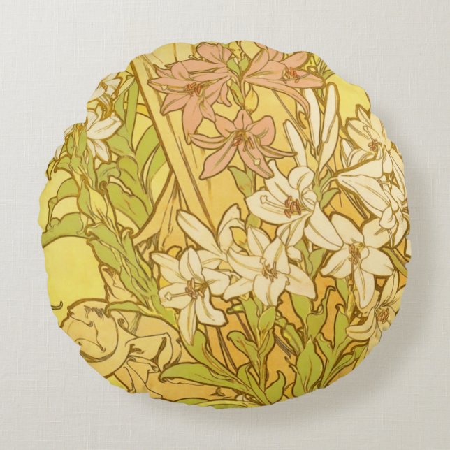 Coussins Ronds Nouvelle Lily flowers (Devant)