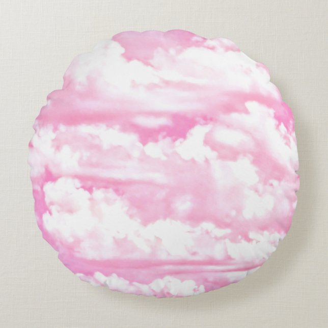 Coussins Ronds Nuages roses festifs (Devant)