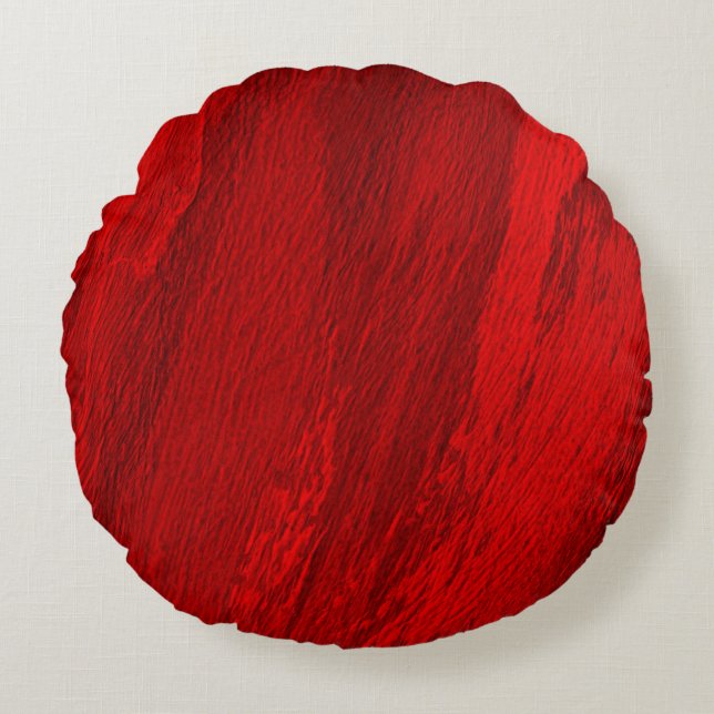 Coussins Ronds nuances diagonales Abstraites de conception rouge (Devant)