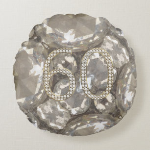 Coussins Ronds Numéro 60 Diamonds Look 60th Anniversary