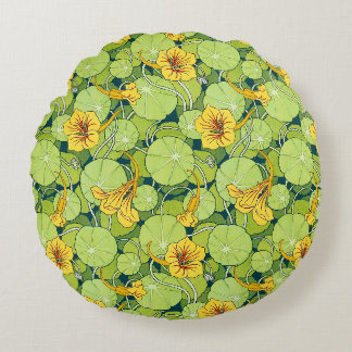 Coussins Ronds Nymphéas vintage
