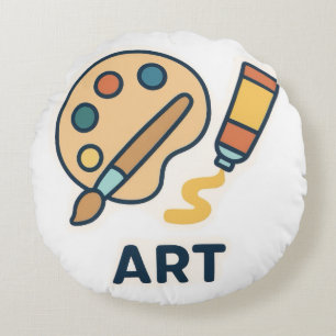 Coussins Ronds Objet de l'art - Palette de peinture et pinceau