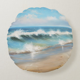 Coussins Ronds Ocean Beach Wave - L'Art Marqué