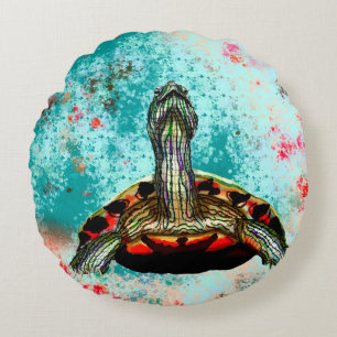Coussins Ronds Oeuvre Abstraite de tortue