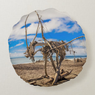 Coussins Ronds Oeuvres d'art sur Hokitika Beach, Nouvelle-Zélande