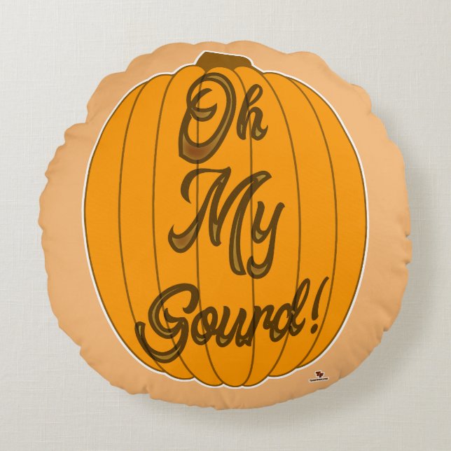 Coussins Ronds Oh My Gourd Citrouille saisonnier Toon (Devant)