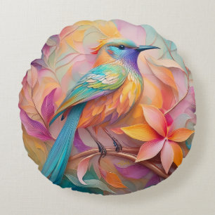 Coussins Ronds Oiseau-chanteur à gorge violette Imaginaire