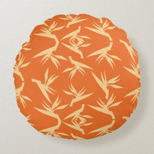 Coussins Ronds Oiseau de Paradise Flower Fabric Imprimer