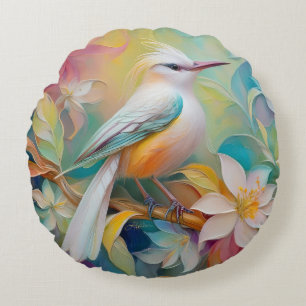 Coussins Ronds Oiseau d'Imaginaire tourbé d'or