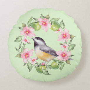 Coussins Ronds Oiseau et fleurs 2