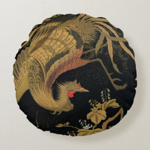 Coussins Ronds Oiseau mythique Howo d'Audsley : Phénix japonais d