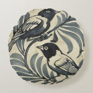 Coussins Ronds Oiseaux bleus (la semaine sur le papier)