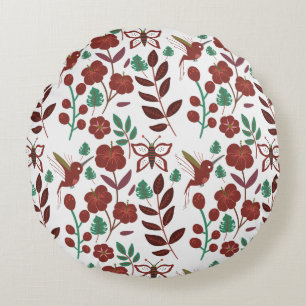 Coussins Ronds Oiseaux motifs et papillons floraux sans soudure