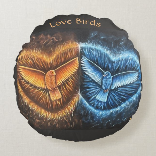 Coussins Ronds Oiseaux volant ensemble- (Devant)