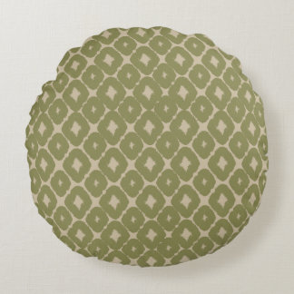 Coussins Ronds Olive and cream Boho Geometric Throw Pillow