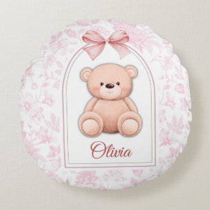Coussins Ronds Olivia   Conception personnalisée d'ours en peluch