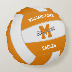 Coussins Ronds orange blanc volley