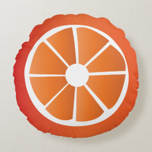 Coussins Ronds Orange de tranche de fruits