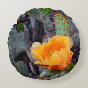 Coussins Ronds Orange poire opuntia cactus photo fleur