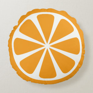 Coussins Ronds Orange Slice Été Tour Jeu Oreiller