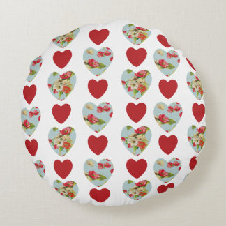 Coussins Ronds Oreiller à jet de coeur floral