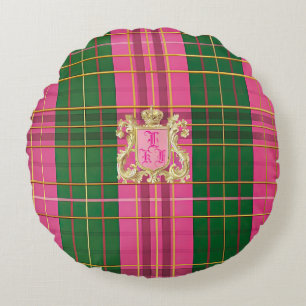 Coussins Ronds Oreiller à lancer arrondi Monogramme personnalisé
