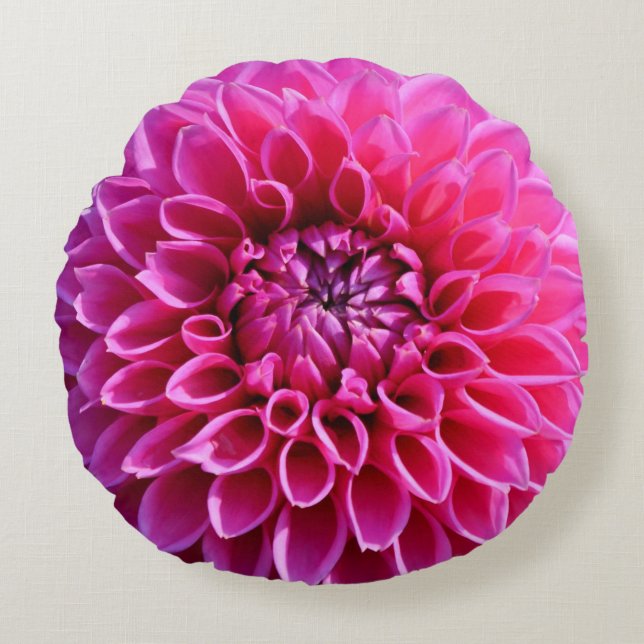 Coussins Ronds Oreiller à lancer de fleur rose chaud (Devant)