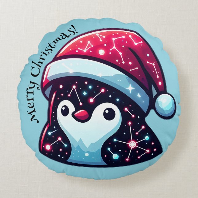 Coussins Ronds Oreiller à lancer de pingouin de Galaxy | Décor in (Devant)