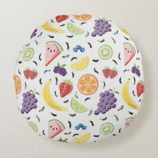 Coussins Ronds Oreiller à lancer Motif de fruits