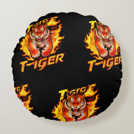 Coussins Ronds Oreiller à lancer rond Tiger Design