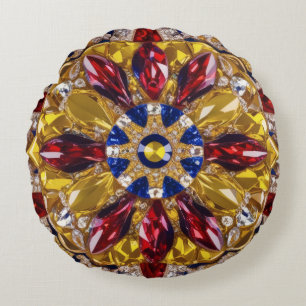 Coussins Ronds Oreiller à lancer ronde aux couleurs colombiennes