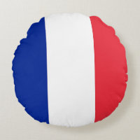 Oreiller à lancer ronde avec drapeau de la France